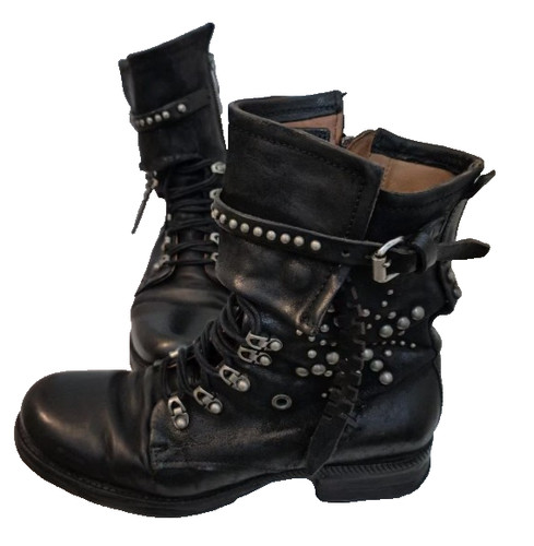 Nieten stiefelette leder - nieten-stiefelette,